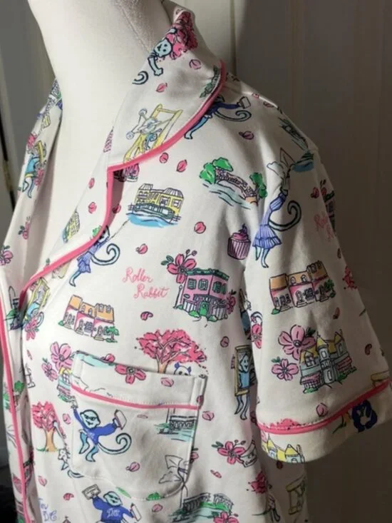 LIMITED EDITION Roller Rabbit GEORGETOWN MONKEY POLO PAJAMAS NWT SMALL OR MEDIUM - Picture 6 of 13
